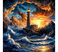 Jigsaw Puzzles 35 Pieces, Jigsaws Rugged Coast Lighthouse 35 Piece Jigsaw Puzzles for Adults, Challenge High Difficulty Family Puzzle Game 30x30cm/12x12inch