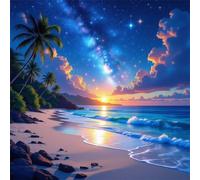 Jigsaw Puzzles 35 Pieces, Jigsaws Shining Beach Sea 35 Piece Jigsaw Puzzles for Adults, Challenge High Difficulty Family Puzzle Game 30x30cm/12x12inch