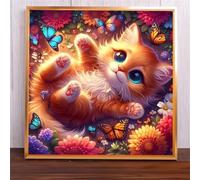 Jigsaw Puzzles 500 Pieces, Jigsaws Flower Lazy Cat 500 Piece Jigsaw Puzzles for Adults, Challenge High Difficulty Family Puzzle Game 45x45cm/18x18inch