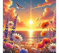 Jigsaw Puzzles 500 Pieces, Jigsaws Sunset Sea 500 Piece Jigsaw Puzzles for Adults, Challenge High Difficulty Family Puzzle Game 45x45cm/18x18inch