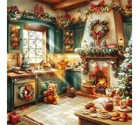 Jigsaw Puzzles 70 Pieces for Adults, Christmas Kitchen 70 Piece Jigsaw Puzzles for Adults 18x18inch, Fun Educational Puzzle Games, Beautiful Decoration Puzzle