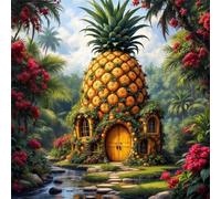 Jigsaw Puzzles 70 Pieces for Adults, Pineapple House 70 Piece Jigsaw Puzzles for Adults 18x18inch, Fun Educational Puzzle Games, Beautiful Decoration Puzzle