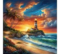 Jigsaw Puzzles 70 Pieces for Adults, Sunset Coast 70 Piece Jigsaw Puzzles for Adults 18x18inch, Fun Educational Puzzle Games, Beautiful Decoration Puzzle