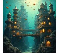 Jigsaw Puzzles 70 Pieces for Adults, Underwater House 70 Piece Jigsaw Puzzles for Adults 18x18inch, Fun Educational Puzzle Games, Beautiful Decoration Puzzle