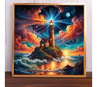 Jigsaw Puzzles 70 Pieces, Jigsaws Shining Lighthouse 70 Piece Jigsaw Puzzles for Adults, Challenge High Difficulty Family Puzzle Game 45x45cm/18x18inch