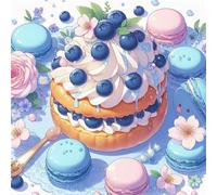 Jigsaw Puzzles 90 Pieces for Adults, Fun Challenging & Brainteasing Jigsaw Puzzles for Adults 90 Piece Puzzle Educational Games Home Decoration Puzzle(Blueberry Cake)