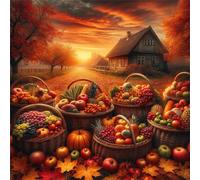Jigsaw Puzzles 90 Pieces, Jigsaws Autumn Harvest Fruit 90 Piece Jigsaw Puzzles for Adults, Challenge High Difficulty Family Puzzle Game 30x30cm/12x12inch