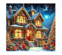 Jigsaw Puzzles 90 Pieces, Jigsaws Christmas House 90 Piece Jigsaw Puzzles for Adults, Challenge High Difficulty Family Puzzle Game 30x30cm/12x12inch