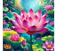 Jigsaw Puzzles 90 Pieces, Jigsaws Summer Pink Lotus 90 Piece Jigsaw Puzzles for Adults, Challenge High Difficulty Family Puzzle Game 30x30cm/12x12inch