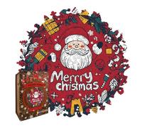 Jigsaw Puzzles,Christmas-Themed Wreath Design, Creative Christmas Wooden Puzzles For Adults - Holiday Memory Maker For Women Boys Girls Youth Teens Husband Son Daughter Family Friends Coworkers