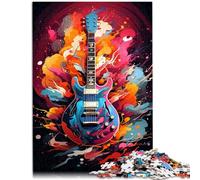 Jigsaw Puzzles Electric Guitar 1000 Piece Jigsaws for Adults 10.27 in x 14.96 in Cardboard Puzzles for Adults & Kids Age 14 Years Up Educational Game Challenge Toy