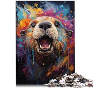 Jigsaw Puzzles for Adult Sea Otter 1000 Piece Puzzle 10.27 in x 14.96 in Cardboard Puzzles for Adults and Children 14 Years Old and Up for Adults