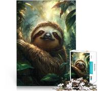 Jigsaw Puzzles for Adults 1000 Adorable Sloth in Jungle Made of Cardboard,Suitable for People Aged 14 and Above for Educational Game Challenge Toy Birthday Gift, Gifts, Wall Art。Size:38x52cm