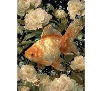 Jigsaw Puzzles For Adults 150 Pieces Koi Flower, Challenging Jigsaw Puzzles 150 Pieces 14x10inch, Educational Game, Fun Activity for Home, for Puzzle Lovers