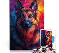 Jigsaw Puzzles for Adults 2000 Pieces German Shepherd Pop Art Portrait Made of Cardboard,Suitable for Ages 14 and up Home Decoration Gifts Wall Decoration Unique Gifts for Birthday and Christmas。