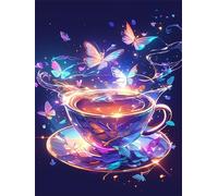 Jigsaw Puzzles For Adults 3000 Pieces Butterfly Teacup, Challenging Jigsaw Puzzles 3000 Pieces 48x32inch, Educational Game, Fun Activity for Home, for Puzzle Lovers