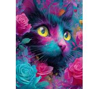 Jigsaw Puzzles For Adults 3000 Pieces Floral Cat, Challenging Jigsaw Puzzles 3000 Pieces 48x32inch, Educational Game, Fun Activity for Home, for Puzzle Lovers
