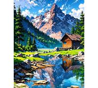 Jigsaw Puzzles For Adults 3000 Pieces Mountain Tree Hut, Challenging Jigsaw Puzzles 3000 Pieces 48x32inch, Educational Game, Fun Activity for Home, for Puzzle Lovers