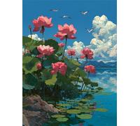 Jigsaw Puzzles For Adults 3000 Pieces Pond Lotus, Challenging Jigsaw Puzzles 3000 Pieces 48x32inch, Educational Game, Fun Activity for Home, for Puzzle Lovers