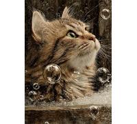 Jigsaw Puzzles For Adults 500 Pieces Bathing Cat, Challenging Jigsaw Puzzles 500 Pieces 20x15inch, Educational Game, Fun Activity for Home, for Puzzle Lovers