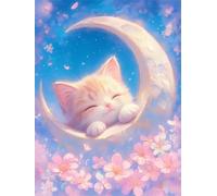 Jigsaw Puzzles For Adults 70 Pieces Fantasy Moon Cat, Challenging Jigsaw Puzzles 70 Pieces 14x10inch, Educational Game, Fun Activity for Home, for Puzzle Lovers