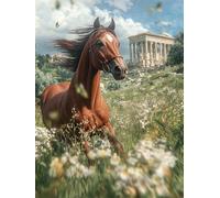 Jigsaw Puzzles For Adults 70 Pieces Prairie Brown Horse, Challenging Jigsaw Puzzles 70 Pieces 14x10inch, Educational Game, Fun Activity for Home, for Puzzle Lovers
