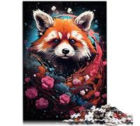 Jigsaw Puzzles for Adults Astronaut Space Red Panda 1000 Piece Puzzle Educational Games 10.27 in x 14.96 in Cardboard Puzzles Family Games Christmas Birthday Gifts