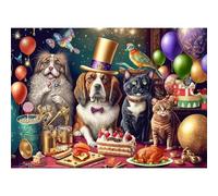 Jigsaw Puzzles for Adults Fiesta de Animales Jigsaw Puzzles for Adults 1500,Family Educational Puzzle Game Creative Puzzle for Adult Kids for Home Decoration and Birthday Gifts