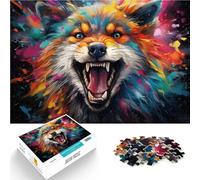 Jigsaw Puzzles for Adults Graffiti Fox Art 1000 Piece Jigsaw Puzzle 10.27 in x 14.96 in Cardboard Puzzles for Adults & Kids Age 14 Years Up Good Gift for Adults Kids