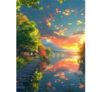 Jigsaw Puzzles for Adults Puesta de Sol Junto Lago Jigsaw Puzzles for Adults 1200,Family Educational Puzzle Game Creative Puzzle for Adult Kids for Home Decoration and Birthday Gifts