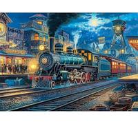Jigsaw Puzzles for Adults Tren Nocturno a la luz Luna Jigsaw Puzzles for Adults 1000,Family Educational Puzzle Game Creative Puzzle for Adult Kids for Home Decoration and Birthday Gifts