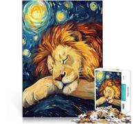 Jigsaw Puzzles for Adults1000 Piece Lion Sleeping Under Starry Night Suitable for People Aged 14 and Above Toys Educational Games Antistress Educational Game for Birthday and Christmas。