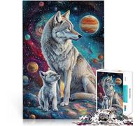 Jigsaw Puzzles for Adults2000 Piece Wolf on The Planet Made of Cardboard，Suitable for Ages 14 and up Toys for Family Entertainment Wall Decoration Unique Gifts for Birthday and Christmas。