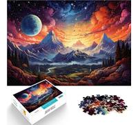 Jigsaw Puzzles Landscape Under The Planet 1000 Piece Jigsaw Puzzle 10.27 in x 14.96 in Cardboard Puzzles for Adults and Kids Age 14 Years Up Family Puzzle Game