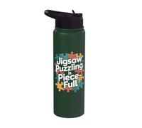 Jigsaw Puzzling es un amante de los rompecabezas Stainless Steel Insulated Water Bottle