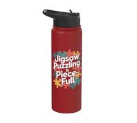 Jigsaw Puzzling es un amante de los rompecabezas Stainless Steel Insulated Water Bottle