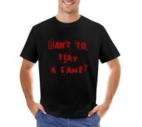 Jigsaw Want to Play a Game T-Shirt t Shirt Man Shirts Graphic Tees Blouse Funny t Shirts Heavy Weight t Shirts for Men Black M