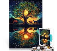 Jigsaws 1000 Pieces for Adults “Starry Sky Tree of Life” Made of Cardboard,for and from 14 Years and Over Train Your Brain and Your Hands Best Gift for Adults and Teenagers。Size:38x52cm
