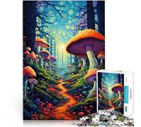 Jigsaws 1000 Pieces for Adults Trippy Forest Full of Mushrooms Suitable for People Aged 14 and Above Each Piece is Unique - Fun and challenging Game for The Whole Ideas。