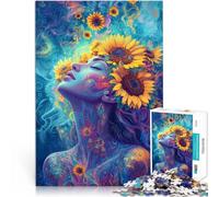 Jigsaws 2000 Pieces for Adults Sunflowers and Woman for Ages 14 and Over Each Piece is Unique - Fun and challenging Game for The Whole Family As a Gift for The Whole Family and Friends。