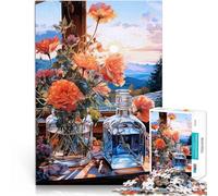 Jigsaws Puzzles 2000 Piece For Adults Teenagers “Landscape Abstract Flowers Vase” Suitable for People Aged 14 and Above Anti-Stress Family Game Difficult Challenge Fun Activities at Home。