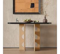 JIHAJU Consola de Madera Maciza Estilo Chino, Mesa Estrecha for recibidor y Pasillo, Mueble detrás del sofá for salón, Mesa Auxiliar Decorativa(Light Walnut,L140*W35*H85cm)