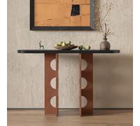 JIHAJU Consola de Madera Maciza Estilo Chino, Mesa Estrecha for recibidor y Pasillo, Mueble detrás del sofá for salón, Mesa Auxiliar Decorativa(Dark Walnut,L160*W35*H85cm)