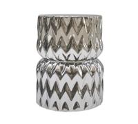 JIHAJU Mesa Decorativa cerámica, Taburete jardín Redondo, Soporte Tambor esmaltado Premium, Soporte Plantas, Taburete tocador for salón Dormitorio balcón terraza Entrada(Silver C)