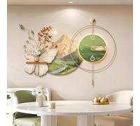JIHAJU Sandstone Wall Clock Decorative, 3D Wall Art Clock, Wall Hanging Sculpture Painting, Quartz Wall Decor for Living Room Corridor Entrance Hall Home Interior(A,100 * 50cm)