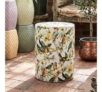 JIHAJU Taburete jardín cerámico, Mesa Acento esmaltada Moderna, Mesa Tambor, Soporte Planta Decorativo, Asiento Extra, Redonda for Patio salón Dormitorio hogar