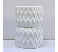 JIHAJU Taburete jardín cerámico, Mesa Acento esmaltada Moderna, Mesa Tambor, Soporte Planta Decorativo, Asiento Extra, Redonda for Patio salón Dormitorio hogar