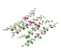 JIHUOO 4 piezas de 22 x 130 mm de rosas artificiales en miniatura, accesorios de jardín de hadas, flores para casa de muñecas, guirnalda de flores para casa de muñecas, plantas colgantes, miniaturas