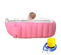 Jiimhte Bañera Inflable para Bebés | Bañera Inflable para Niños Pequeños con Bomba de Pie para Ducha | Cubeta de Ducha Portátil Antideslizante para Cuidado Infantil de Niños de 2 Años en Adelante