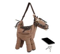Jiimhte Bolso de hombro con forma de caballo con correa ajustable, bolso de hombro de vaquero occidental, para mujeres, esposa, novia, compras, citas, reuniones, ocio, viajes, vacaciones, Brown, Refer